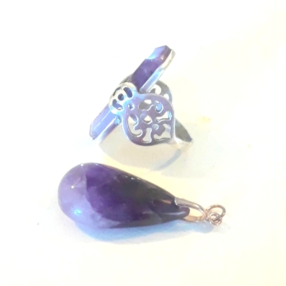 BBK Jewelry - Sterling silver Amethyst Ring & Pendant